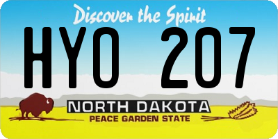 ND license plate HYO207