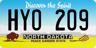 ND license plate HYO209