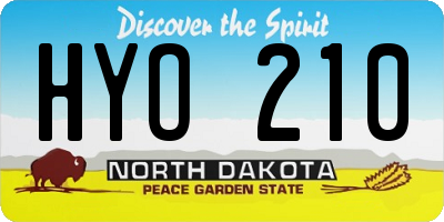 ND license plate HYO210