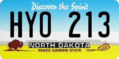 ND license plate HYO213