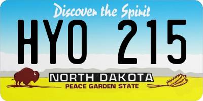 ND license plate HYO215
