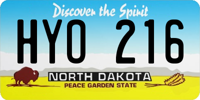 ND license plate HYO216