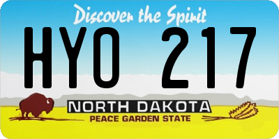 ND license plate HYO217