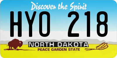 ND license plate HYO218