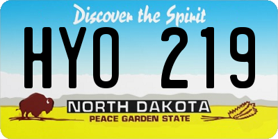 ND license plate HYO219