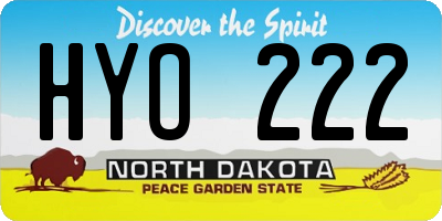 ND license plate HYO222