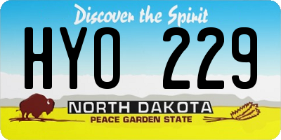 ND license plate HYO229