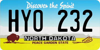 ND license plate HYO232