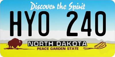ND license plate HYO240