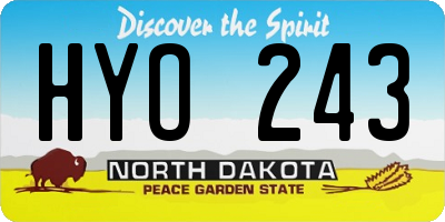 ND license plate HYO243