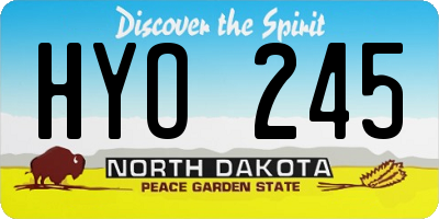 ND license plate HYO245