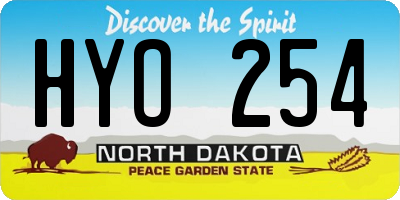 ND license plate HYO254