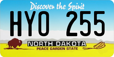 ND license plate HYO255