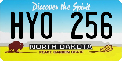 ND license plate HYO256