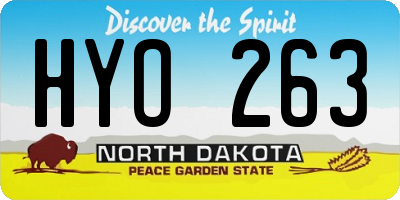 ND license plate HYO263