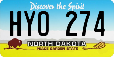 ND license plate HYO274
