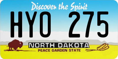 ND license plate HYO275