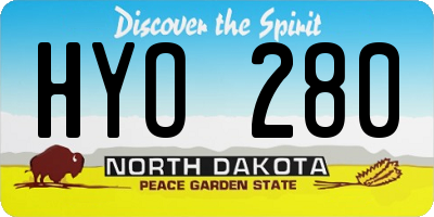 ND license plate HYO280