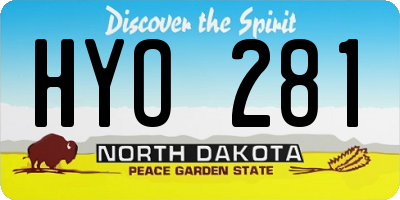 ND license plate HYO281