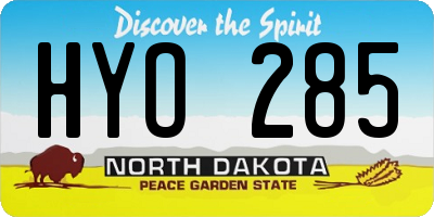 ND license plate HYO285