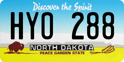 ND license plate HYO288