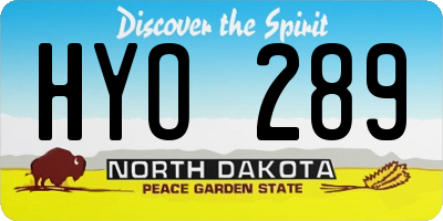 ND license plate HYO289