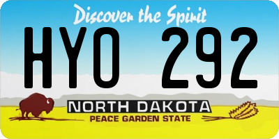 ND license plate HYO292