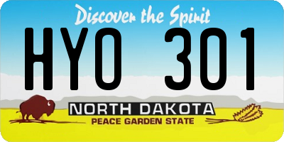 ND license plate HYO301