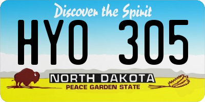 ND license plate HYO305