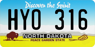 ND license plate HYO316