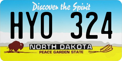 ND license plate HYO324