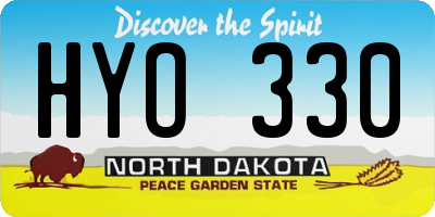 ND license plate HYO330
