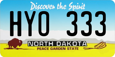 ND license plate HYO333
