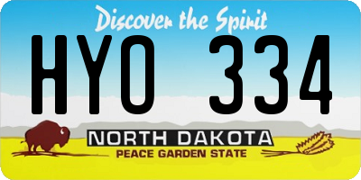 ND license plate HYO334