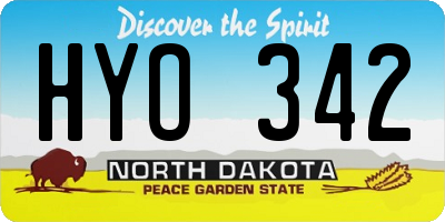 ND license plate HYO342