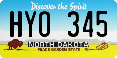 ND license plate HYO345