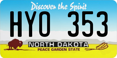 ND license plate HYO353