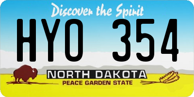 ND license plate HYO354
