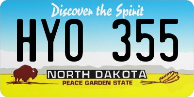 ND license plate HYO355