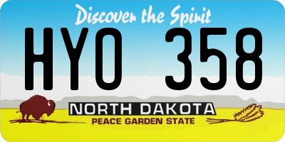 ND license plate HYO358