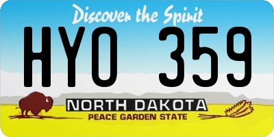 ND license plate HYO359