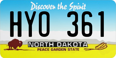 ND license plate HYO361