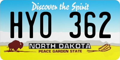 ND license plate HYO362