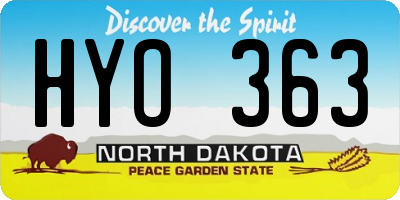 ND license plate HYO363