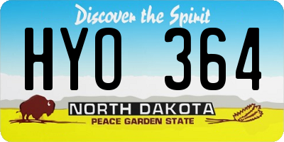 ND license plate HYO364