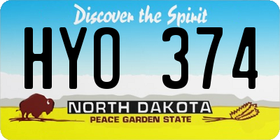 ND license plate HYO374