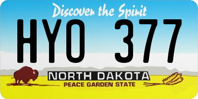 ND license plate HYO377