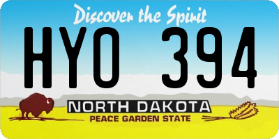 ND license plate HYO394