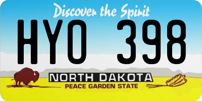 ND license plate HYO398