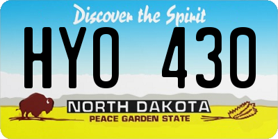 ND license plate HYO430